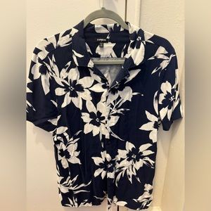 Express small size white and blue men’s shirt